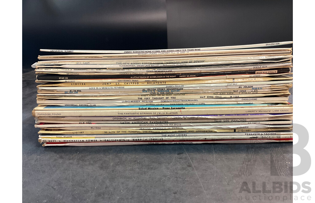 Collection of  Vintage Vinyl LP Records - Including Jimmie Rodgers, Nat King, Marty Robbins, Harry Nilsson and Much More