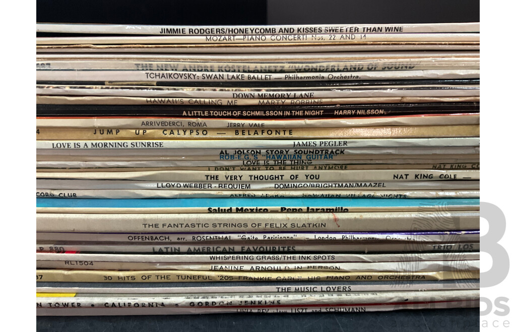 Collection of  Vintage Vinyl LP Records - Including Jimmie Rodgers, Nat King, Marty Robbins, Harry Nilsson and Much More
