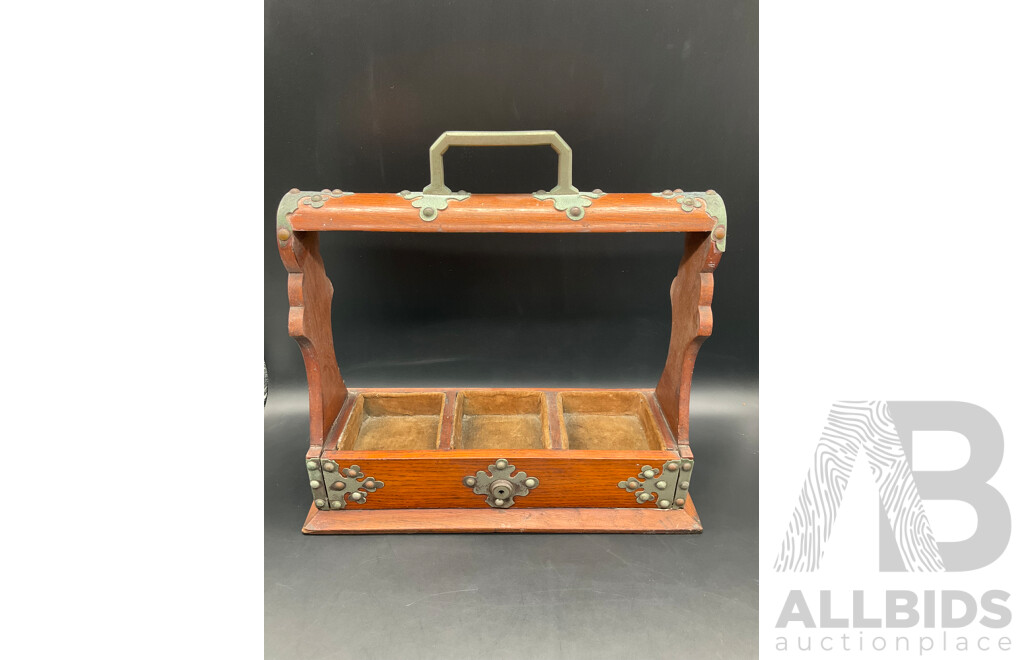 Wooden Tantalus and Balance Scale and Weights - Lot of 2