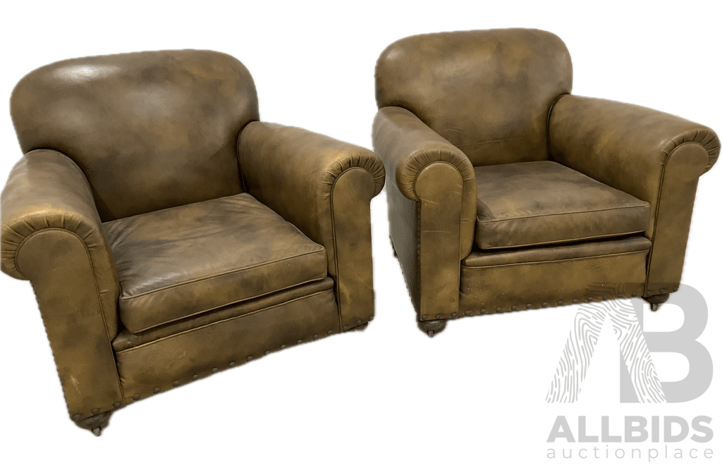 Pair of Leather Armchairs