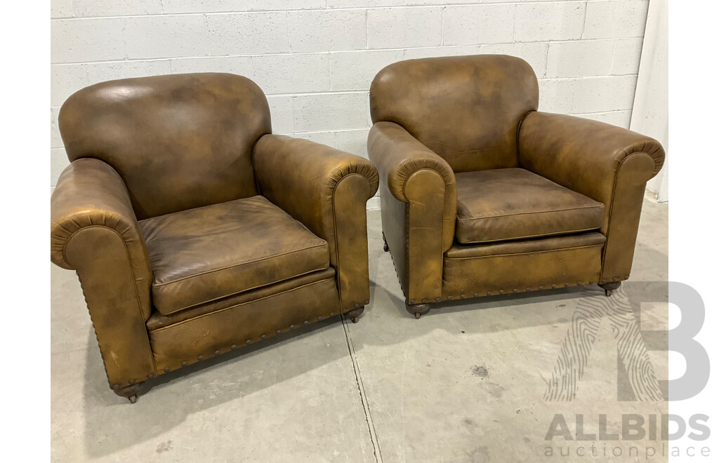 Pair of Leather Armchairs