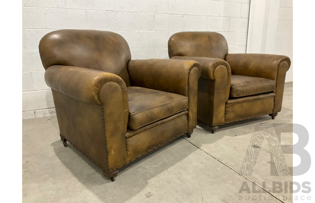 Pair of Leather Armchairs