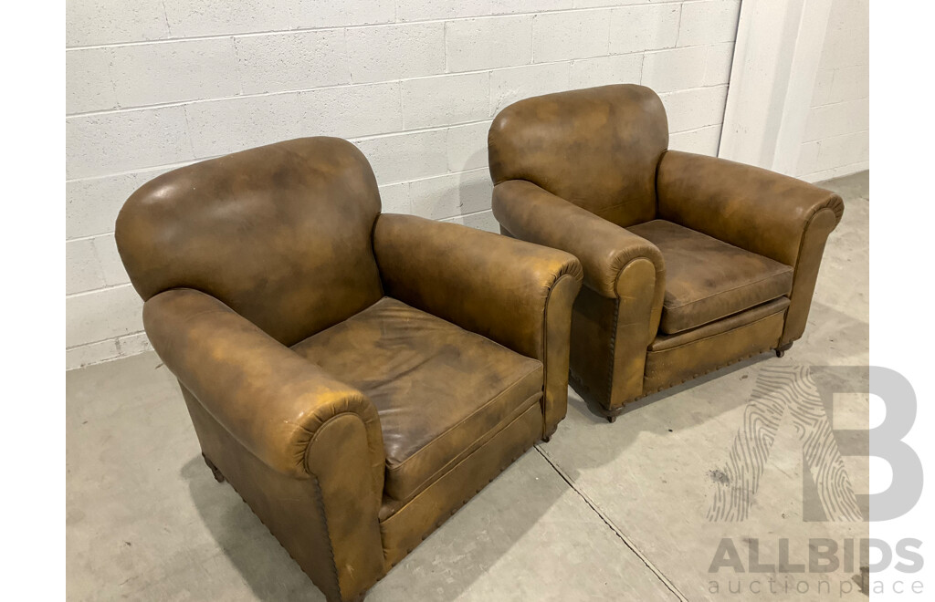 Pair of Leather Armchairs