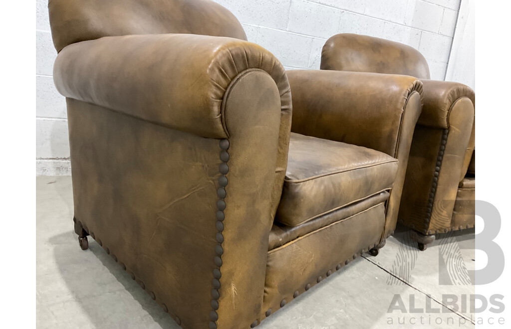 Pair of Leather Armchairs