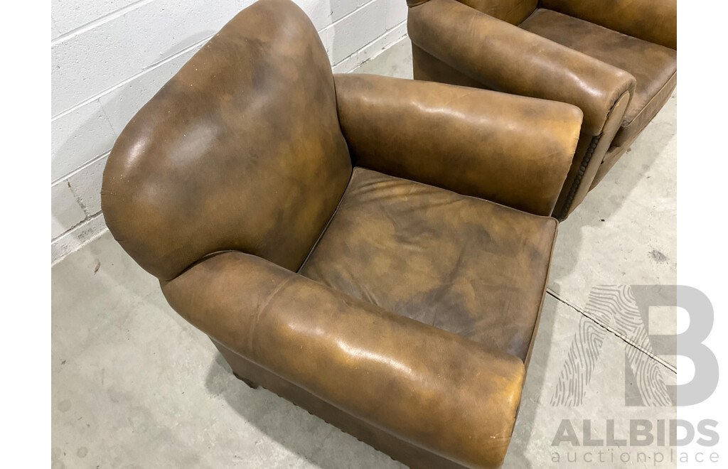 Pair of Leather Armchairs