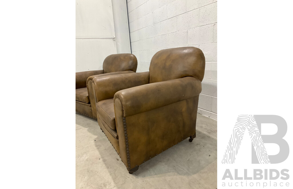 Pair of Leather Armchairs