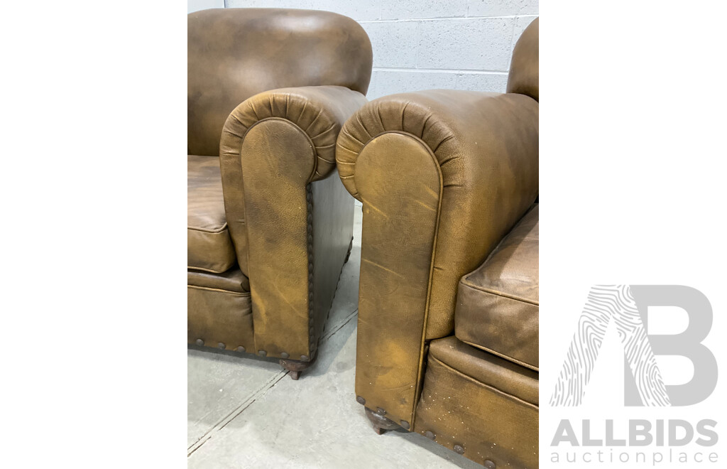 Pair of Leather Armchairs