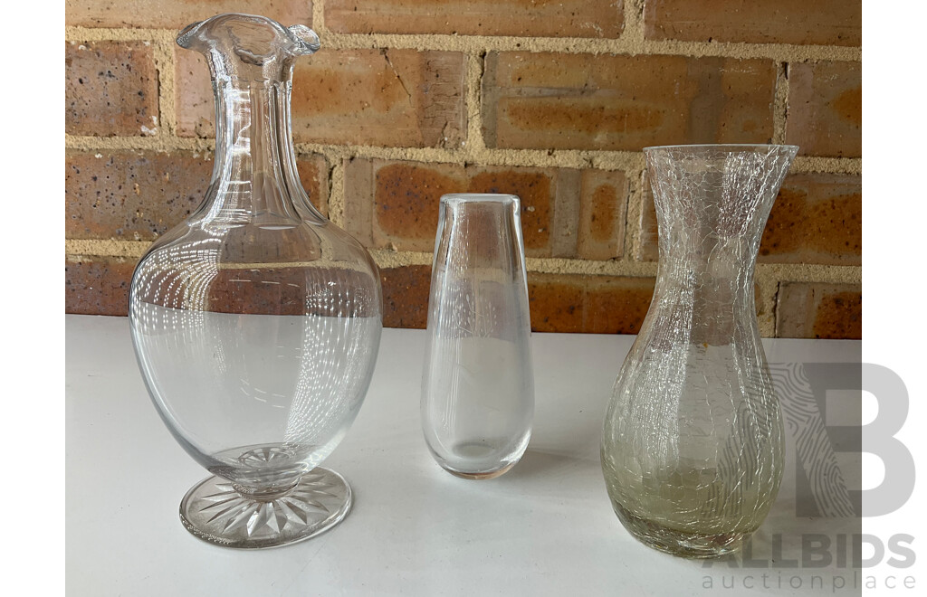 Galileo Thermometer and Collection of Glass Vases - Lot of 9