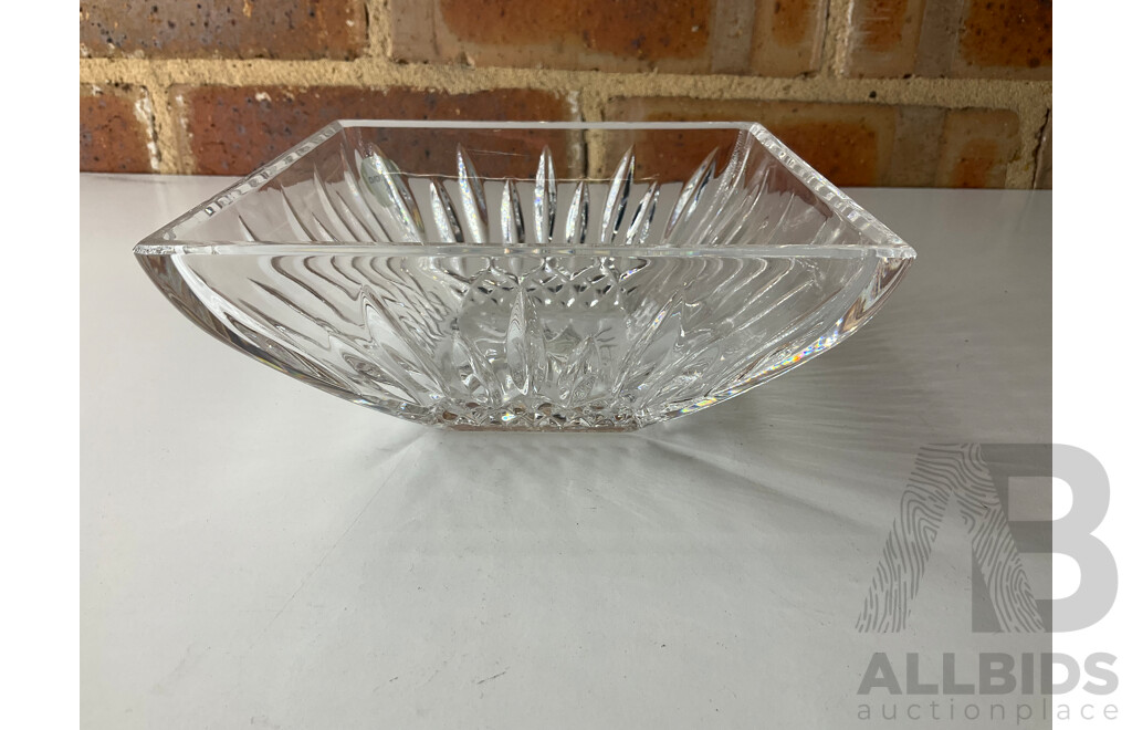 Collection of Bowls, Plates and Glasses - Including Waterford Crystal Lismore Bowl, HOYA Crystal,  Moss Agate Bowl and More  - Lot of 11