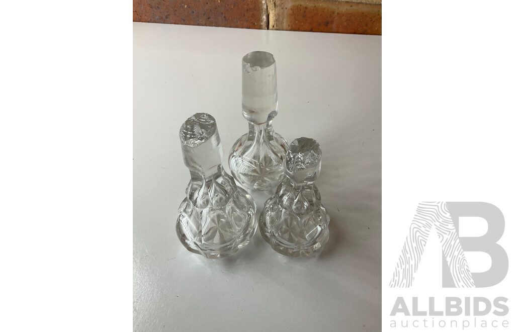 Three Bottle Tantalus and BARKER ELLIS Silver-Plated Bowl and Silver Bowl- Lot of 3