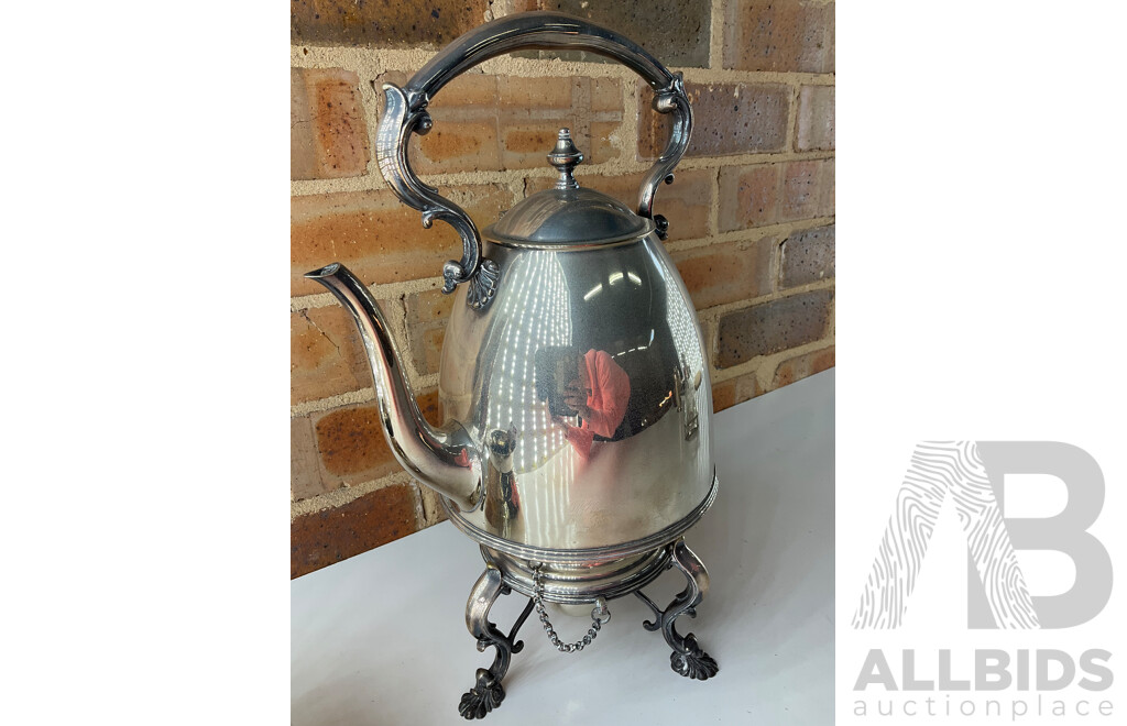 Tea Set Including Tea Pot Kettle on Stand, CRUSADER PLATE, MARDY BROS SYDNEY & BRISBANE, E.P.B. - Lot of 7