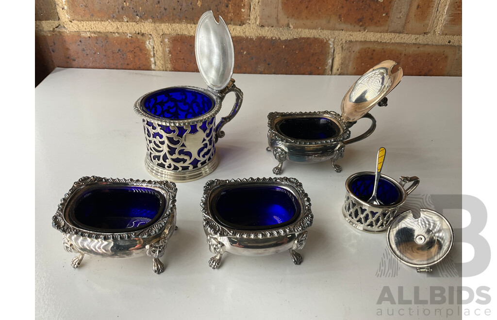 Collection of White Metal and Silver Plated Collectables, Including FLAVELLE & ROBERTS Napkin Lunt, HARDY BROS Cruet Set, RONSON Table Top Lighter, Salt and Peper Shakers and more 