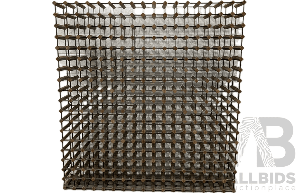 Large Timber and Metal Wine Rack 18x17