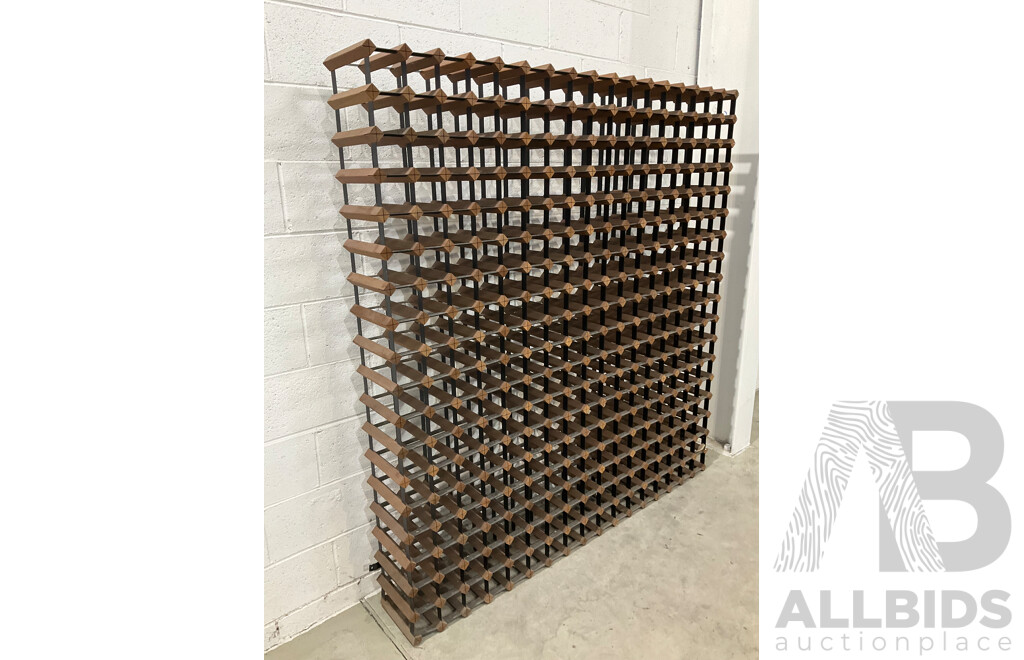 Large Timber and Metal Wine Rack 18x17