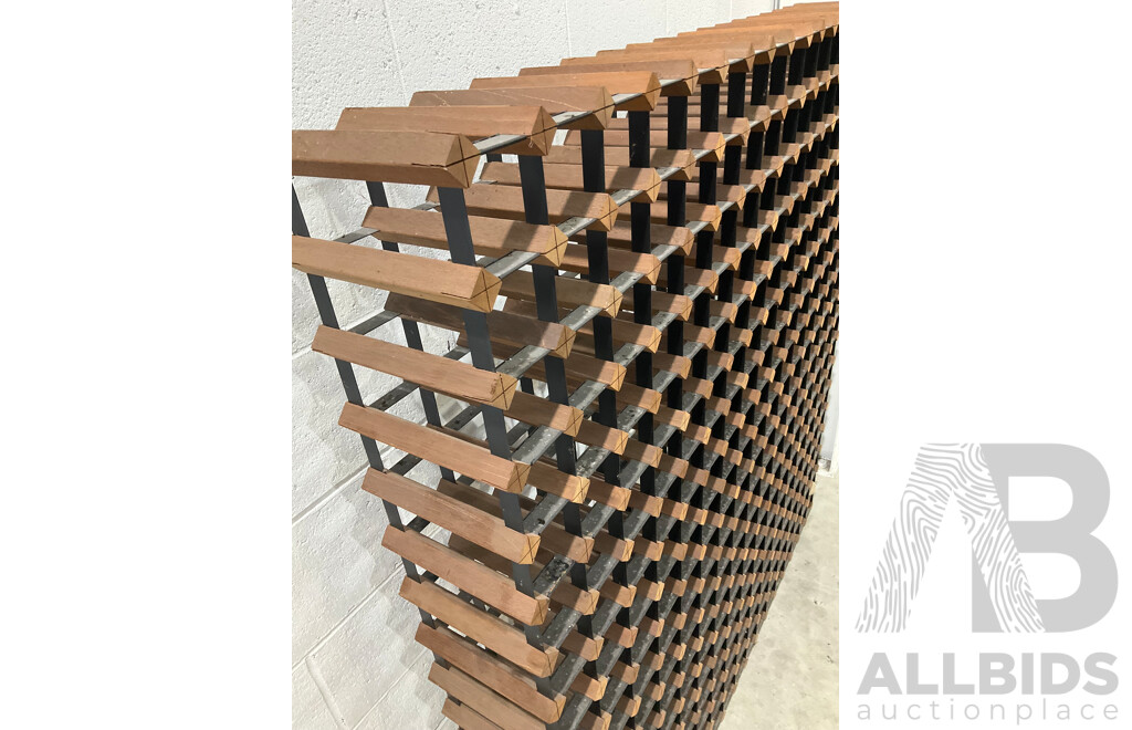 Large Timber and Metal Wine Rack 18x17