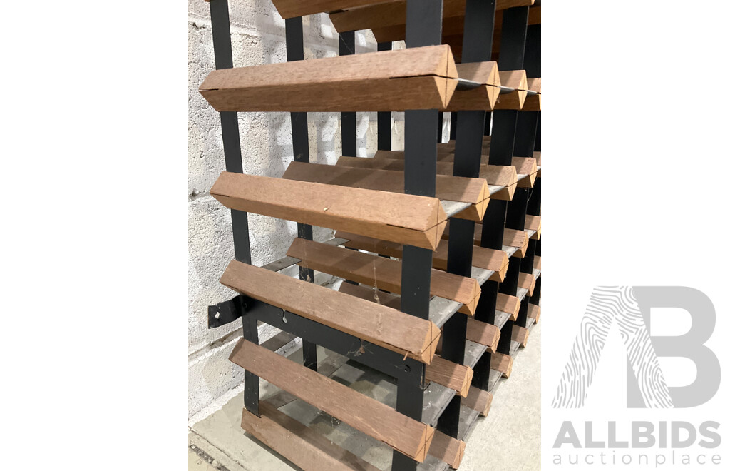 Large Timber and Metal Wine Rack 18x17