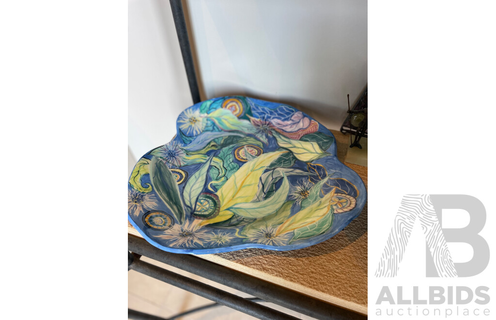 Collection of Objects Including Bitossi Ashtray, Handpainted Studio Charger