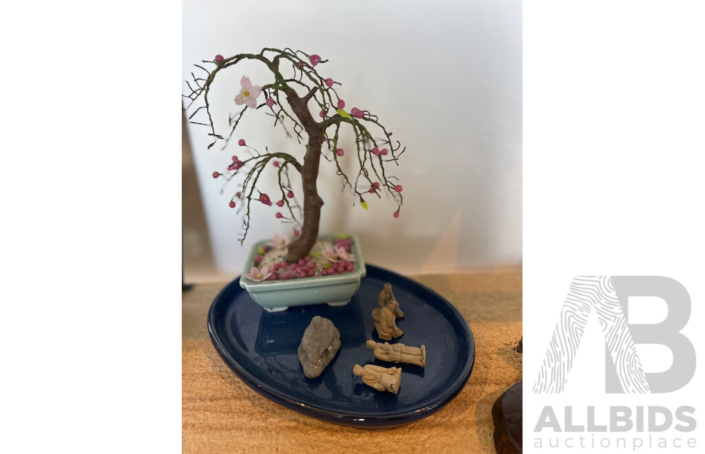 Collection of Objects Including Bitossi Ashtray, Handpainted Studio Charger