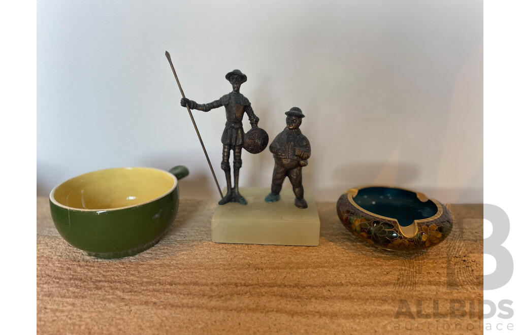 Collection of Objects Including Bitossi Ashtray, Handpainted Studio Charger