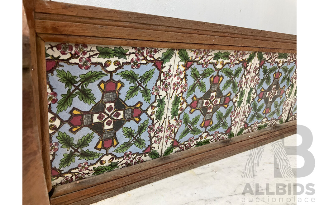 Antique Tile Back Marble Washstand Top