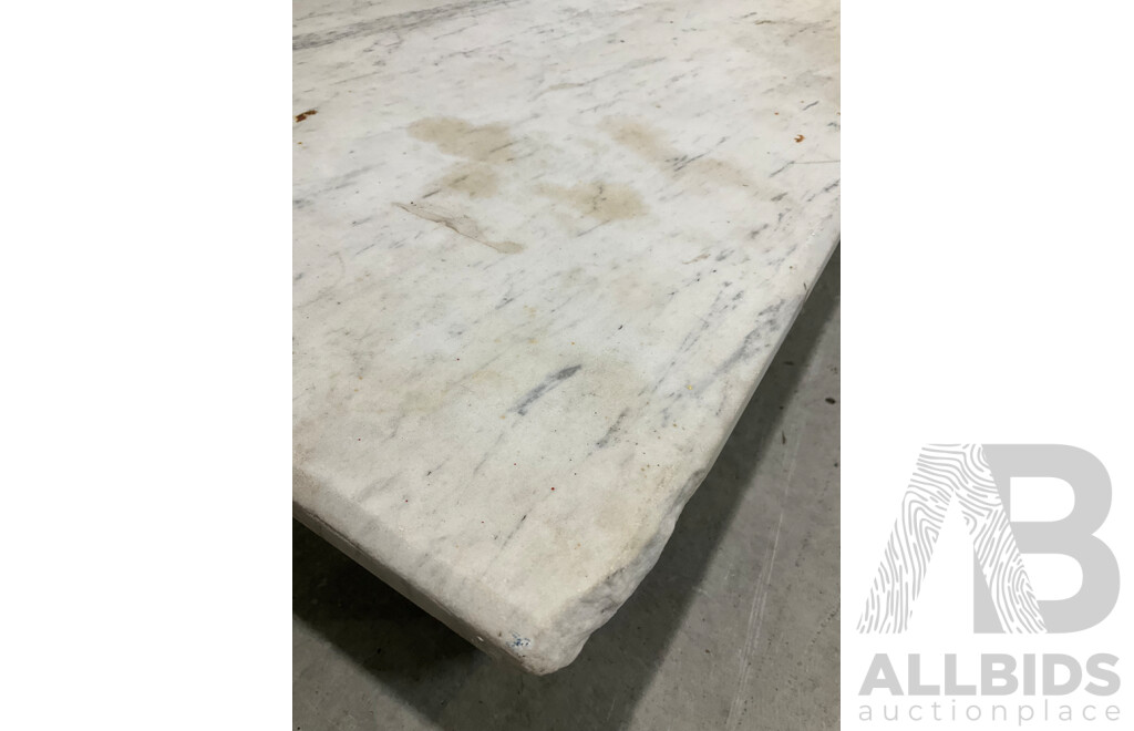 Antique Tile Back Marble Washstand Top