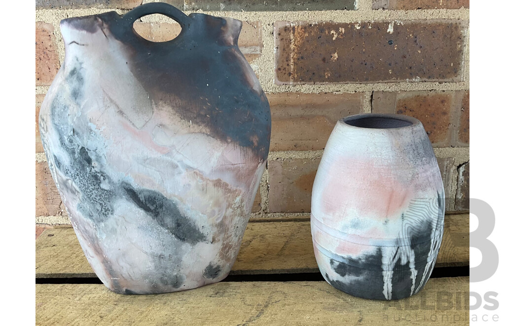 Roma Rubensohn (1927-2025) Collection of Studio Pottery Collection in Pink Brown Beige Tones - Lot of 8