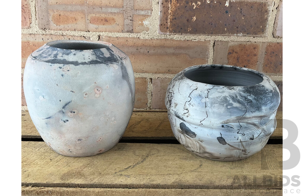 Roma Rubensohn (1927-2025) Collection of Studio Pottery Collection in Pink Brown Beige Tones - Lot of 8