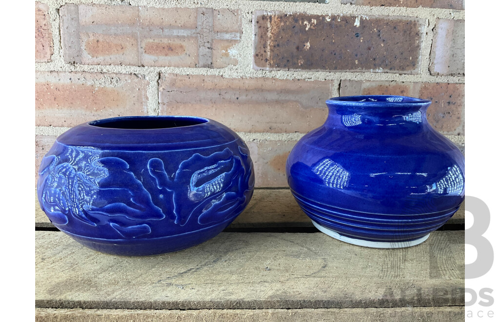 Roma Rubensohn (1927-2025) Collection of Studio Pottery Collection in Blue Tones - Lot of 15