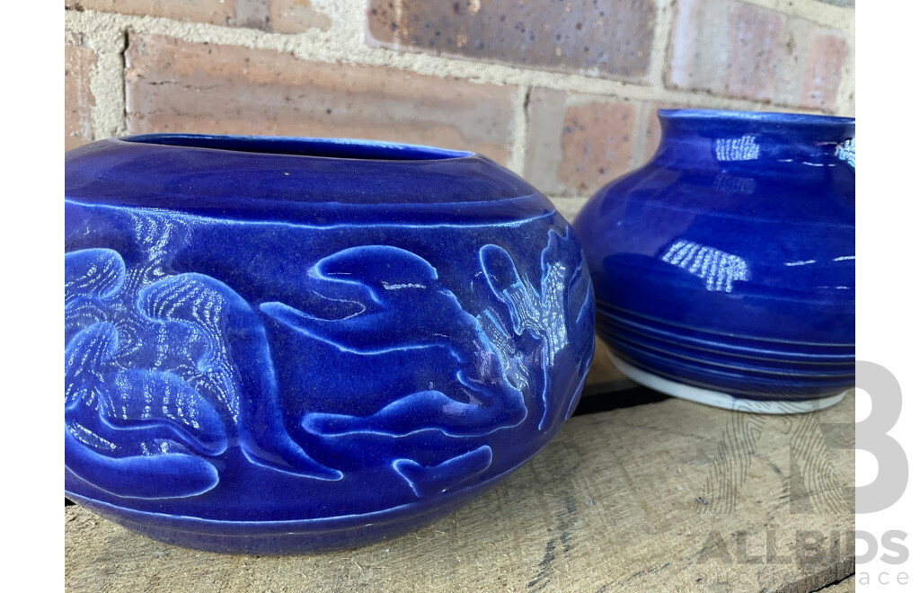 Roma Rubensohn (1927-2025) Collection of Studio Pottery Collection in Blue Tones - Lot of 15