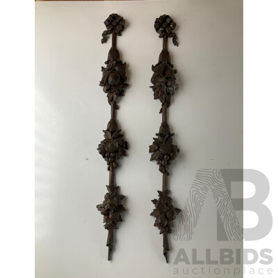 Late 19th Century Continental Carved Oak Architectural Drops