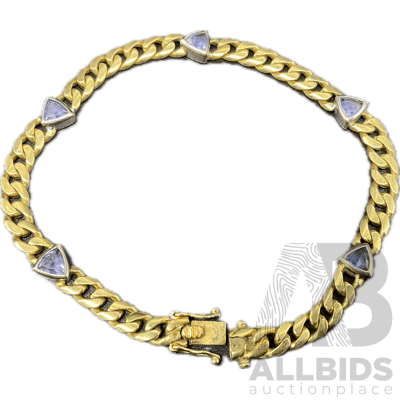 18ct Gold Bracelet with Trillion Cut Stones