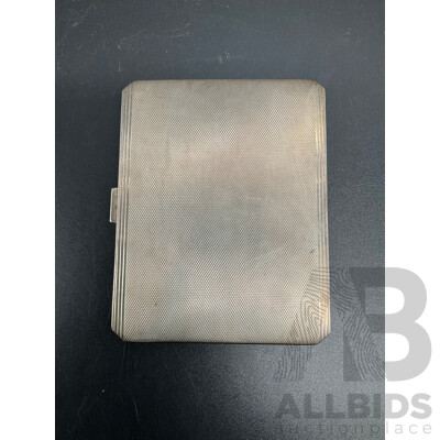 Art Deco Sterling Silver and Rose Gold Cigarette Case - William Neale & Sons, Birmingham 1938