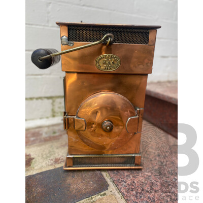 Copper Miner's Lamp - Griffiths & Browett Ltd, 1901