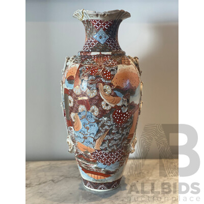 Satsuma Style Vase with Ribbon Applications
