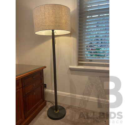 Timber Standard Lamp with Circular Shade