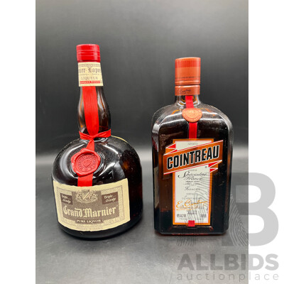 Assorted Vintage Spirits - Grand Marnier, Cointreau Liqueur - Lot of 2