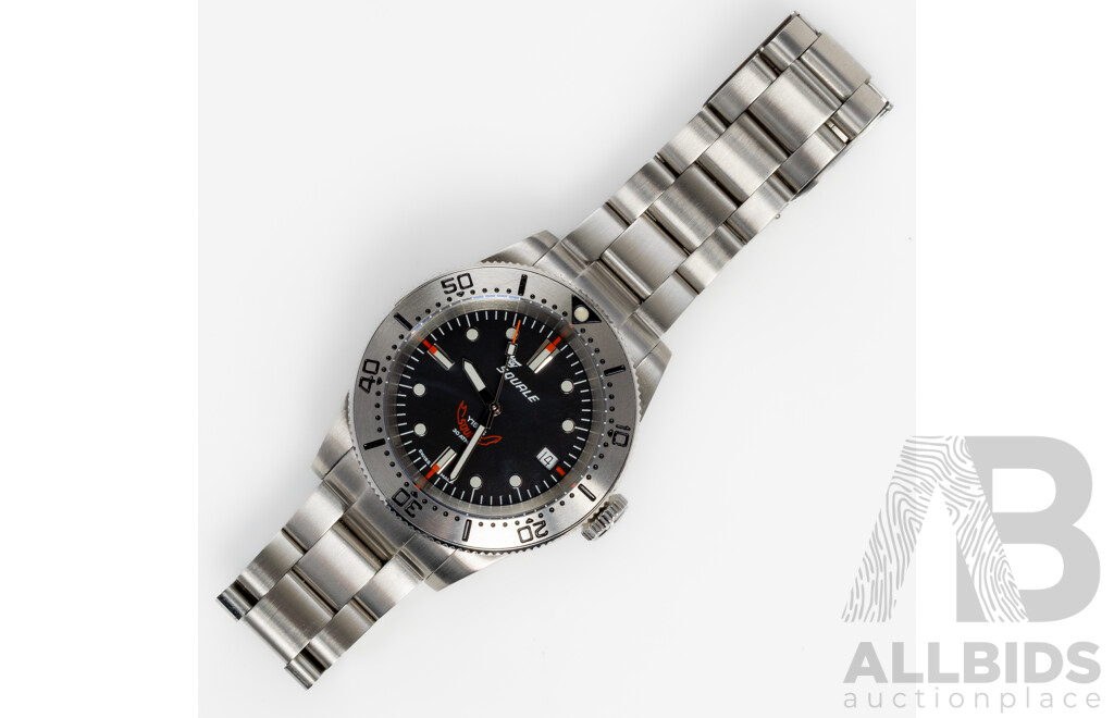 Squale 40mm 1545 Series Dive Watch, Model 1545SSBK.AC