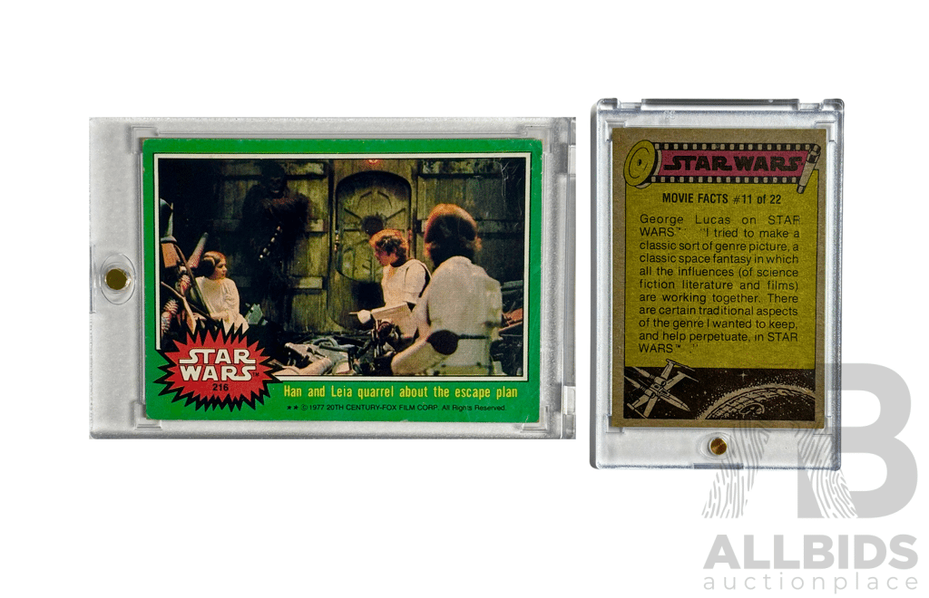 1977 Star Wars Trading Card: Han And Leia Quarrel About The Escape Plan