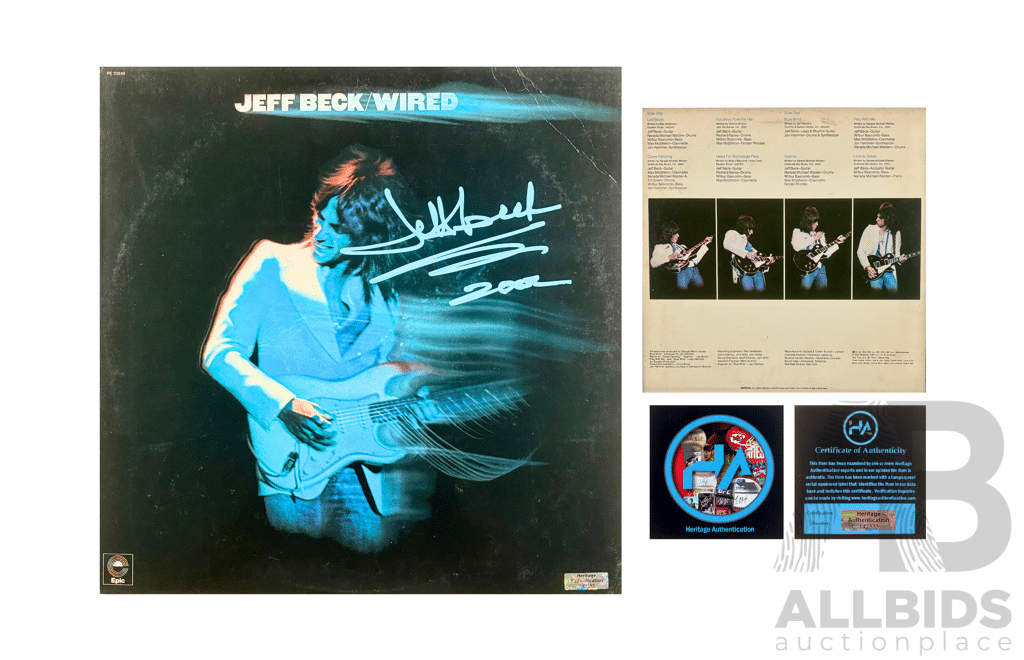 Jeff Beck Signed Wired Lap Record Album (Heritage Authentication)