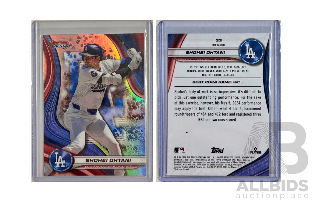 Shohei Ohtani 2024 Bowman Best La Dodgers Refractor