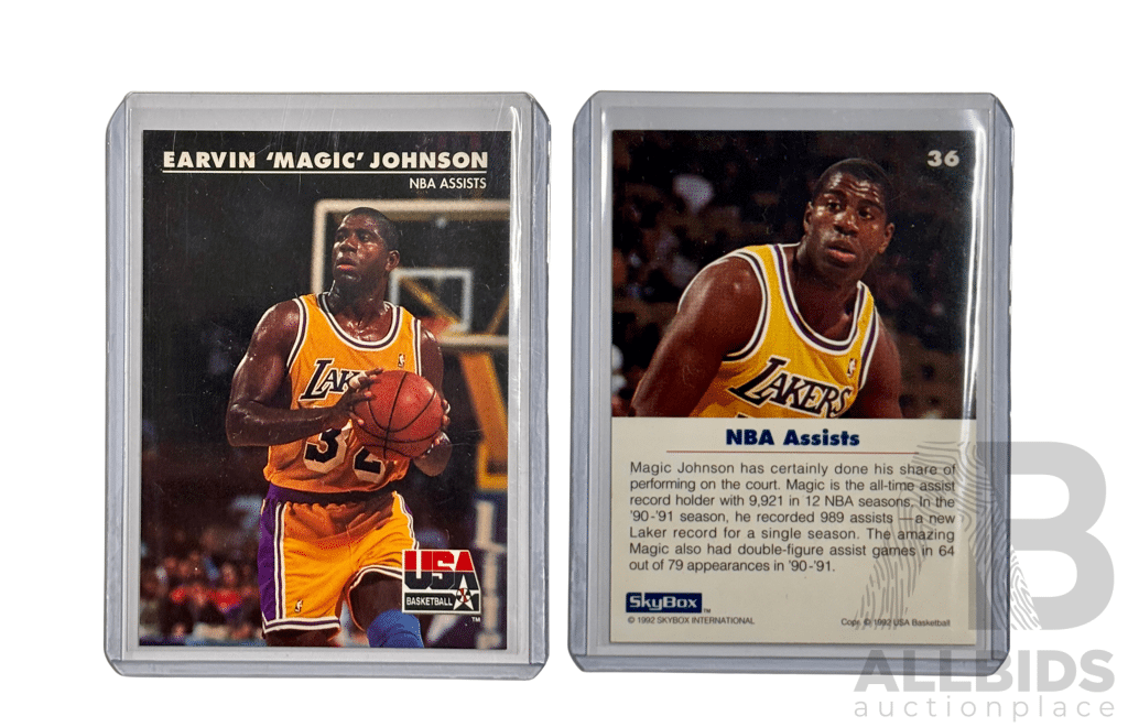 Vintage Magic Johnson Usa Basketball Card From Skybox, Highlighting His Assist Legacy.