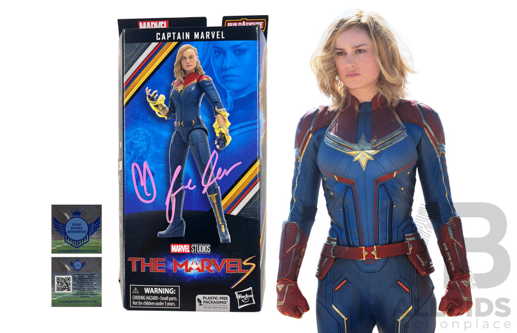 Captain Marvel Action Figure Signed By Brie Larson (W/ Coa)