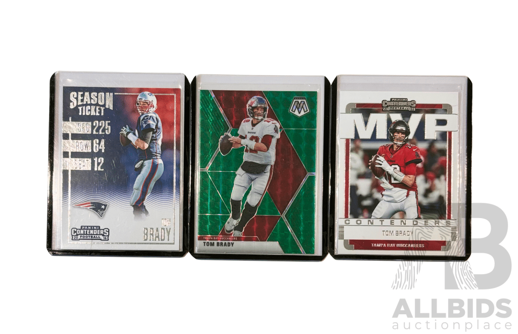 Tom Brady Football Card Trio (Panini & Mosaic)