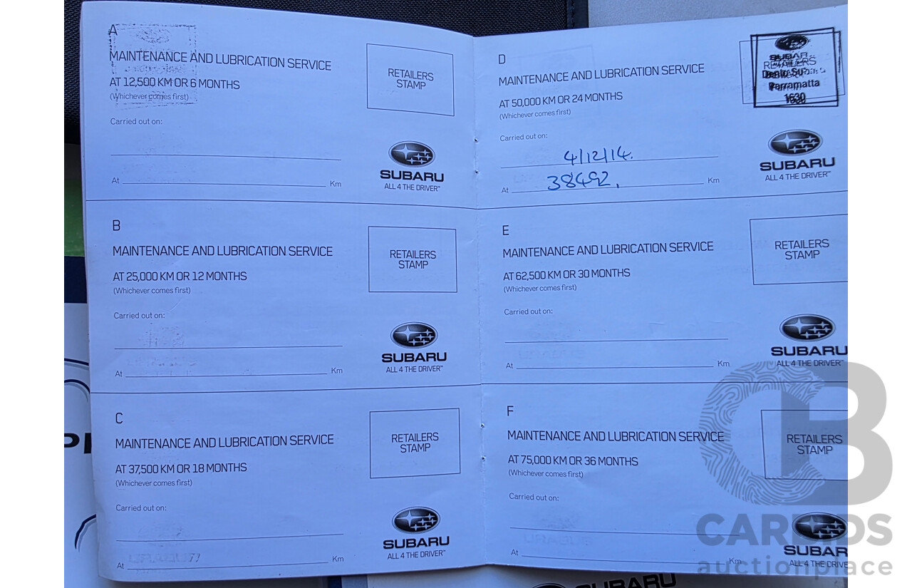 10/2012 Subaru XV 2.0i-S (AWD) 4d Wagon Black 2.0L