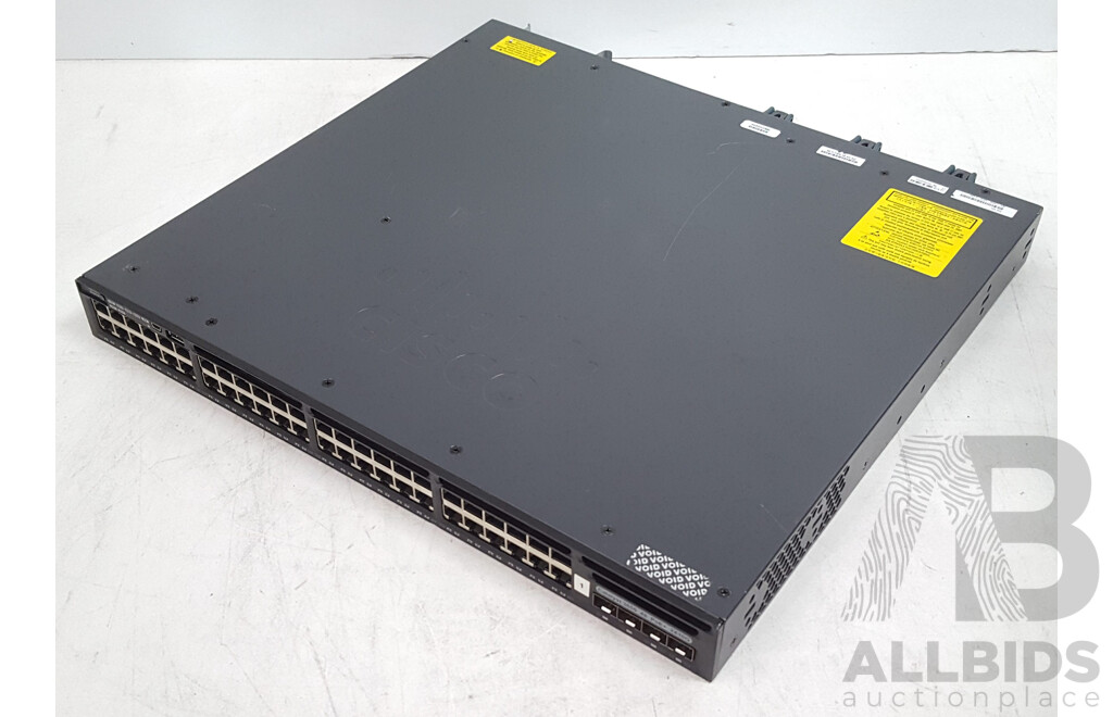 Cisco (WS-C3650-48PD-S) Catalyst 3650 2X10G 48-Port PoE+ Gigabit Ethernet Switch