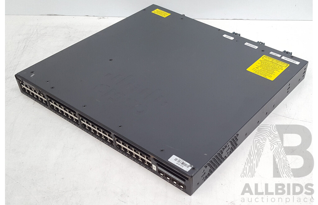 Cisco (WS-C3650-48PD-S) Catalyst 3650 2X10G 48-Port PoE+ Gigabit Ethernet Switch