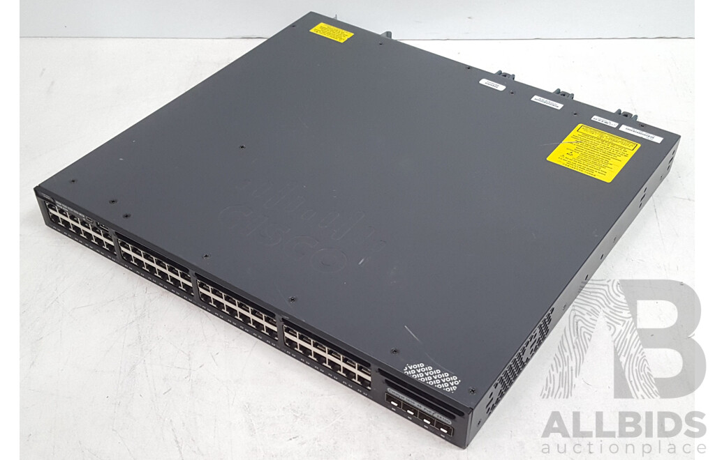 Cisco (WS-C3650-48PD-S) Catalyst 3650 2X10G 48-Port PoE+ Gigabit Ethernet Switch
