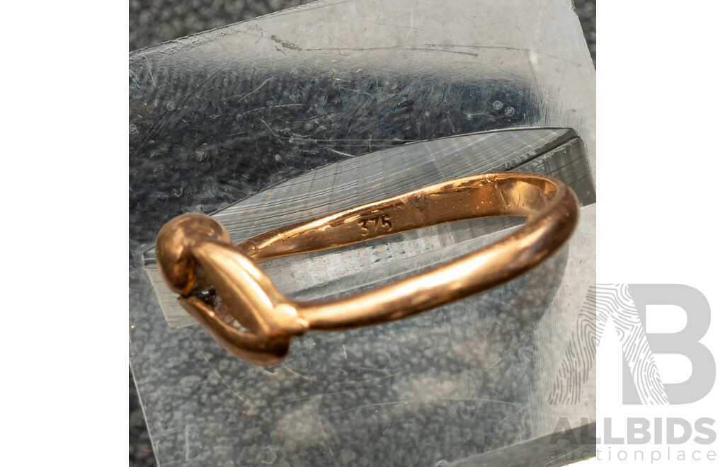 Scrap or Wear (2) Vintage 9ct Rose Gold Rings, Missing Gemstones, 3.21 Grams