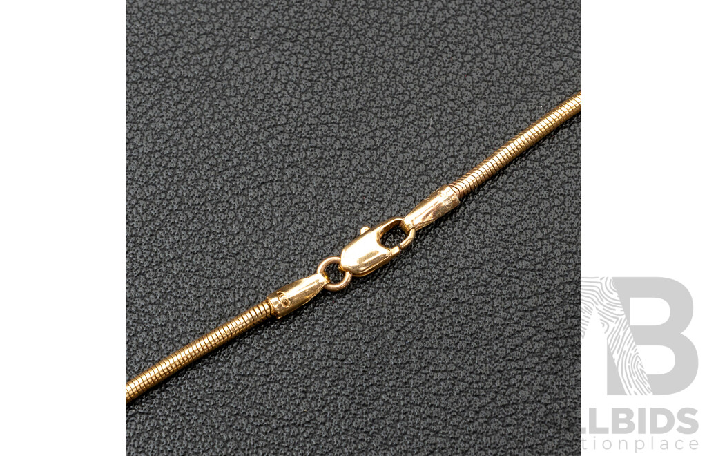 9ct Snake Chain Necklace, 45cm, 7.56 Grams
