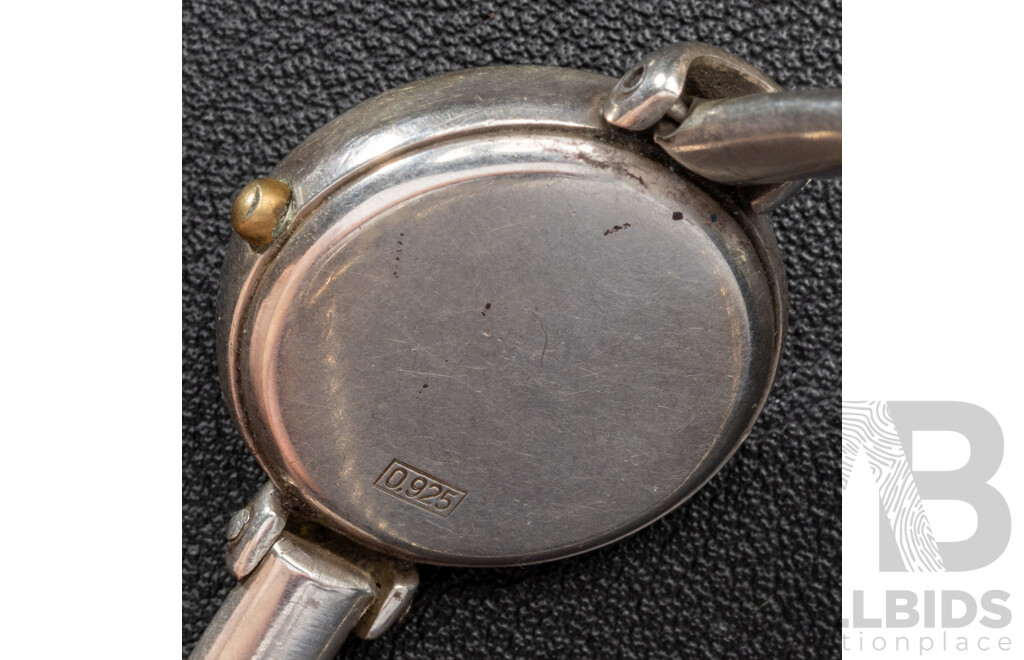 Vintage Sterling 2001 Silver Ladies Wrist Watch with Bracelet Band, 30.28 Grams